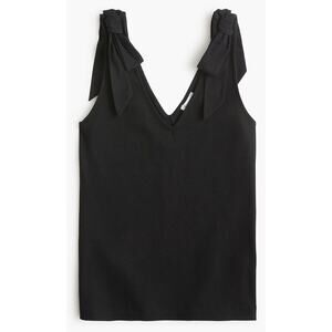 J.Crew Factory | NWT Bow Shoulder Tank Black Ribbed Top | Sz 3X